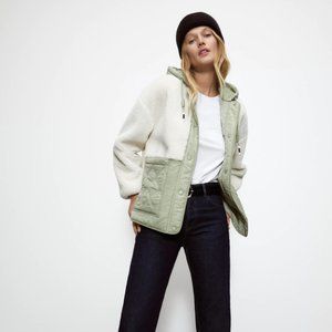 ZARA PADDED FLEECE SHEARLING JACKET